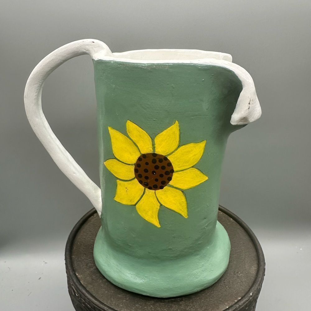 Handmade ceramics sunflower vase